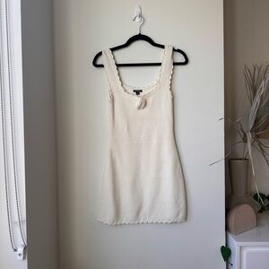 Wild Fable Rosette Mini Sweater Dress in Cream size Small
